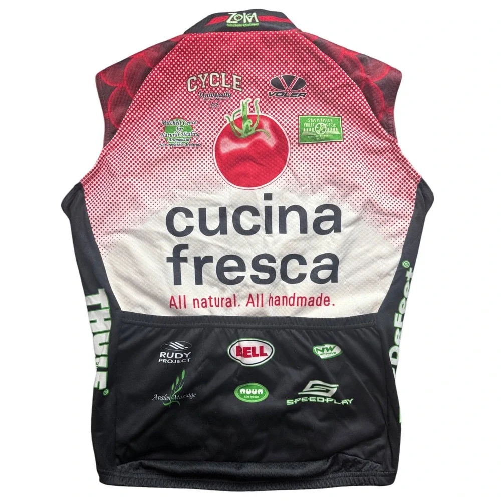 Voler Cucina Fresca Cycling Vest Large Made in USA Tomato‎ Graphic Racer